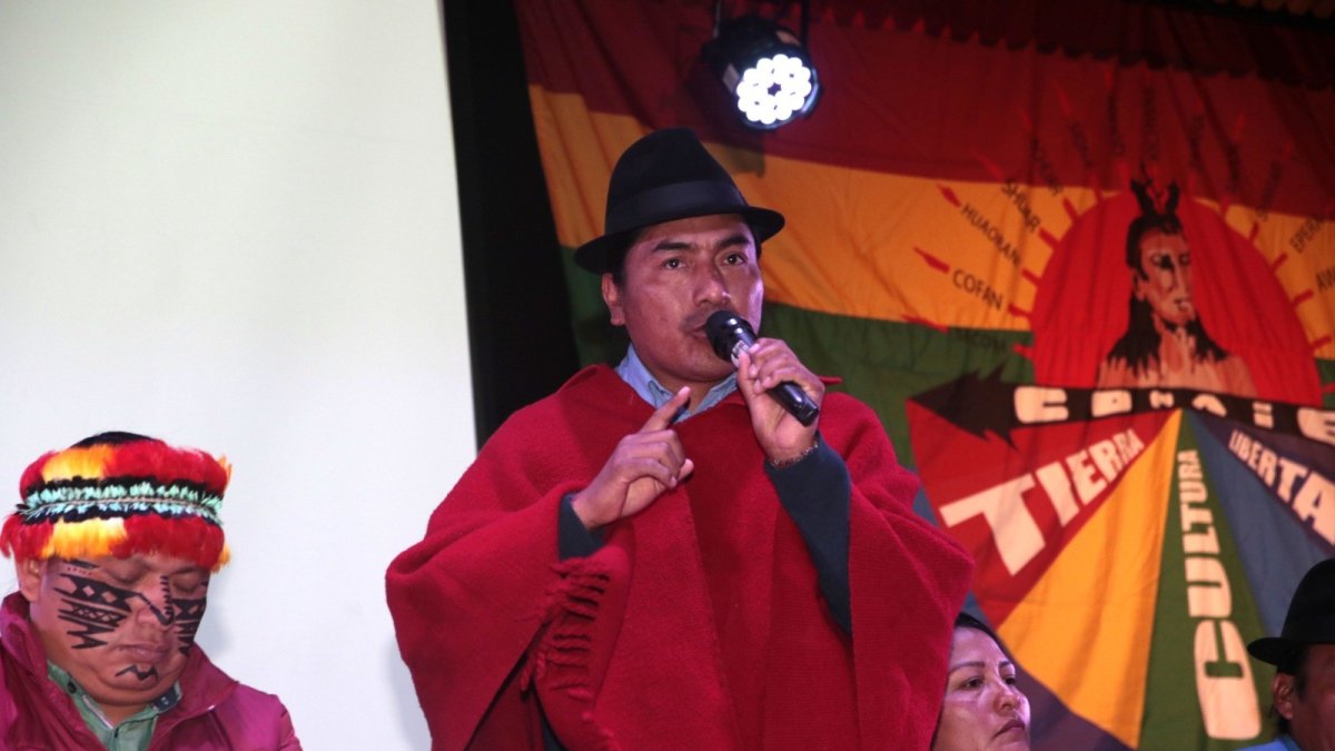 Arresto. El presidente de la Conaie Leonidas Iza fue aprehendido por la Policía en junio de 2022.