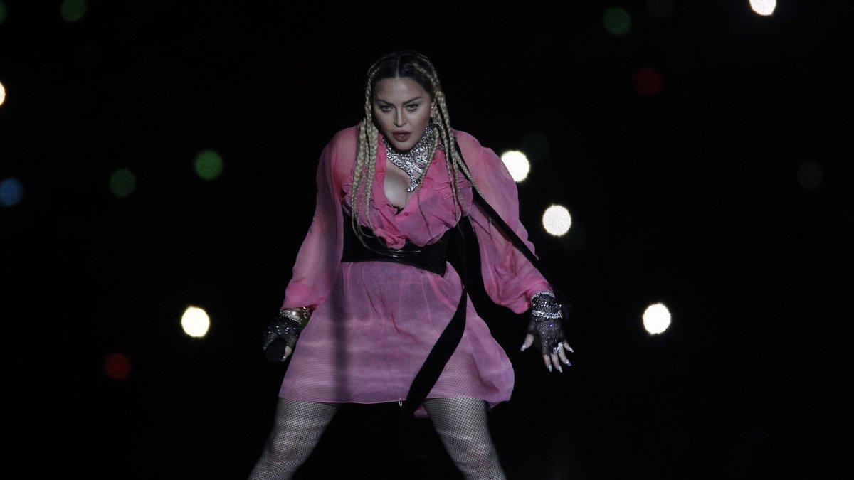 La cantante Madonna durante un concierto en Colombia.