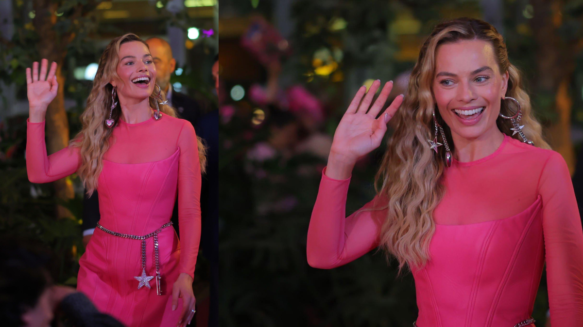 Margot Robbie en la Alfombra Rosa en México.