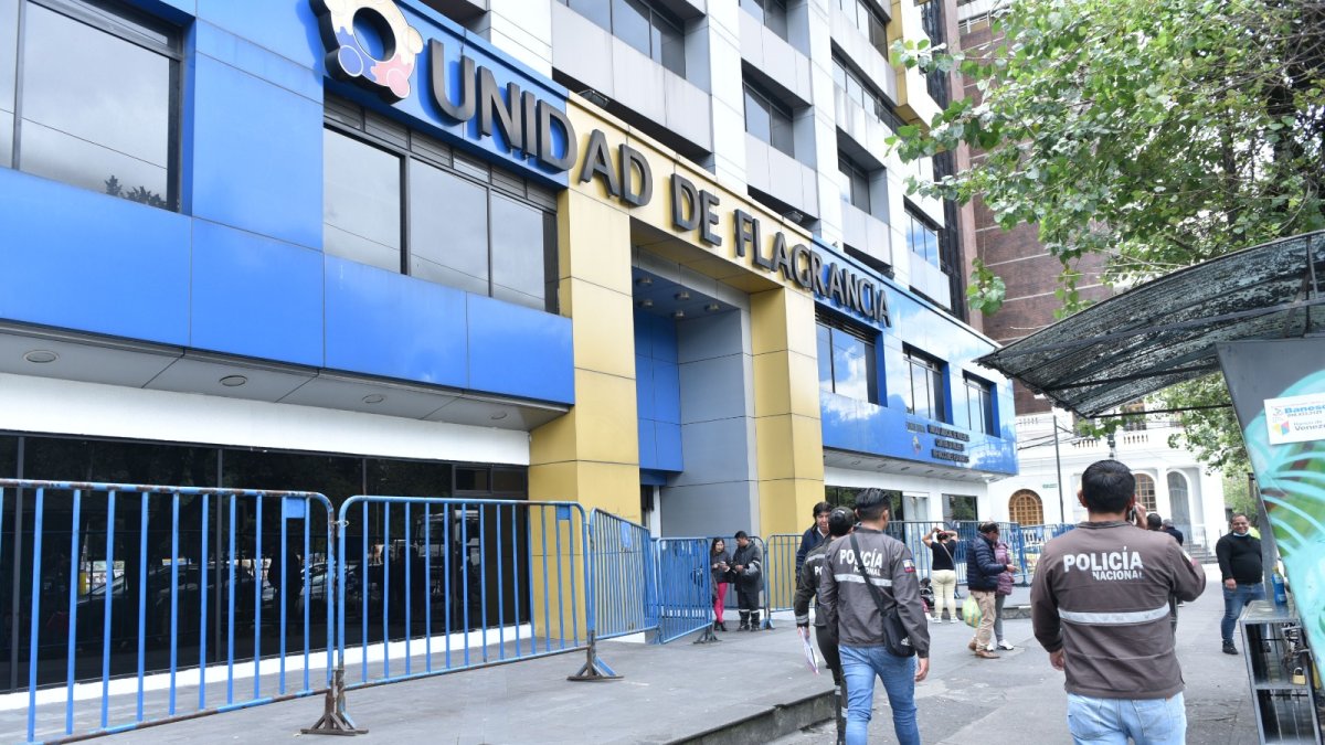 Quito. Este domingo 16 julio, en Flagrancia se reforzó la seguridad con más agentes.