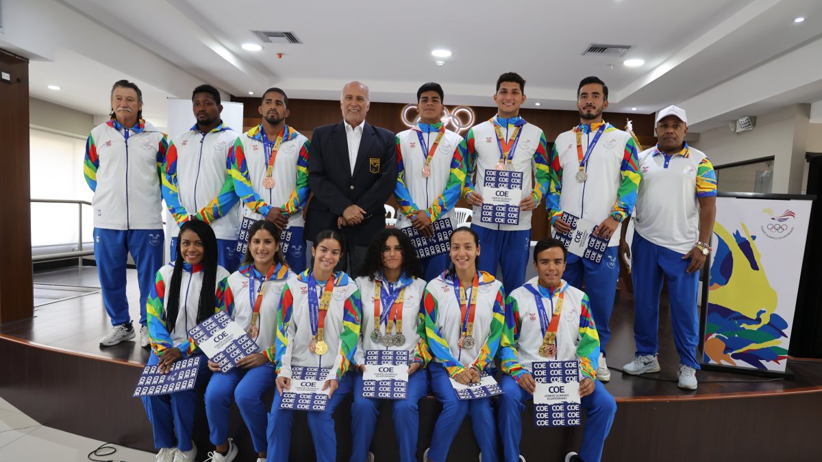 Los tricolores medallistas en los Juegos de Santa Marta, en Colombia.