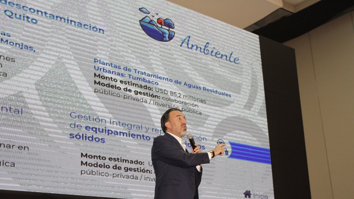 El pasado lunes, el alcalde de Quito, Pabel Muñoz, presentó el portafolio de inversiones de la ciudad.