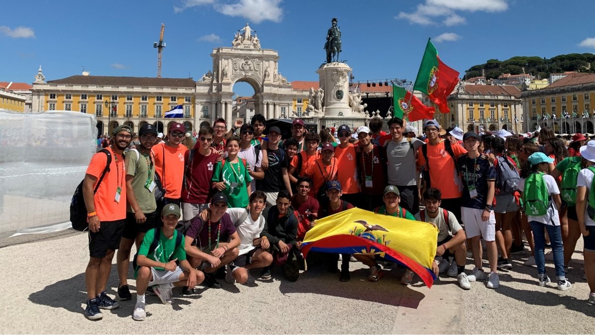 Presencia. Juventud Masculina Schoenstatt Guayaquil, uno de los grupos de ecuatorianos que viajó hasta Lisboa.