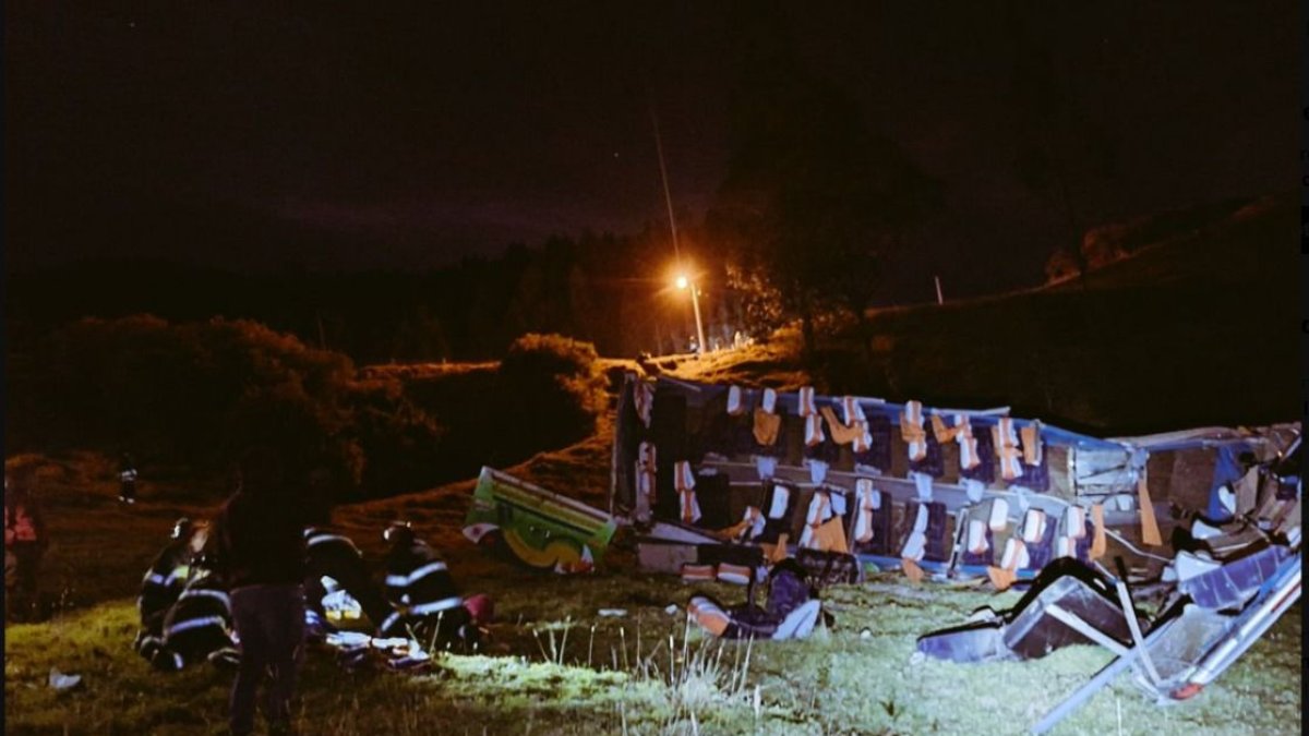 Accidente. La madrugada de este viernes ocurrió un siniestro de tránsito en la vía a Papallacta.