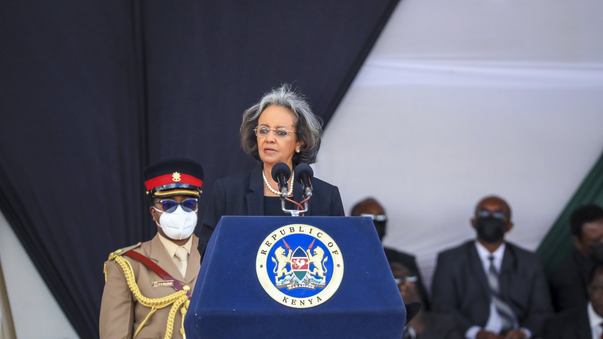 Imagen de archivo de la presidenta de Etiopía, Sahle-Work Zewde, durante un acto en Kenia.