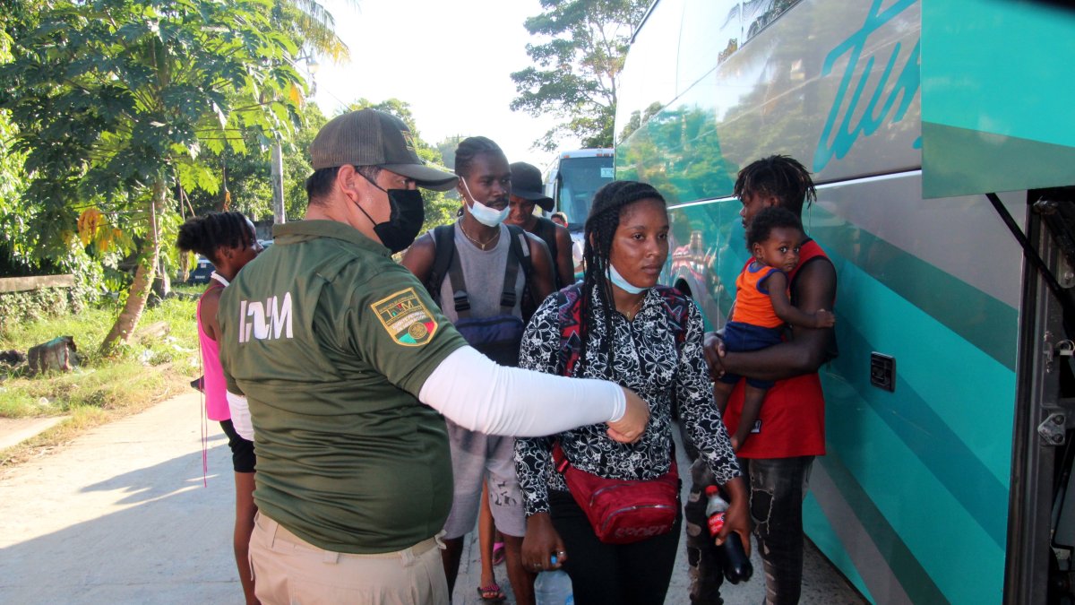 Irregular. Una familia de migrantes es traslada a un centro de acogida.