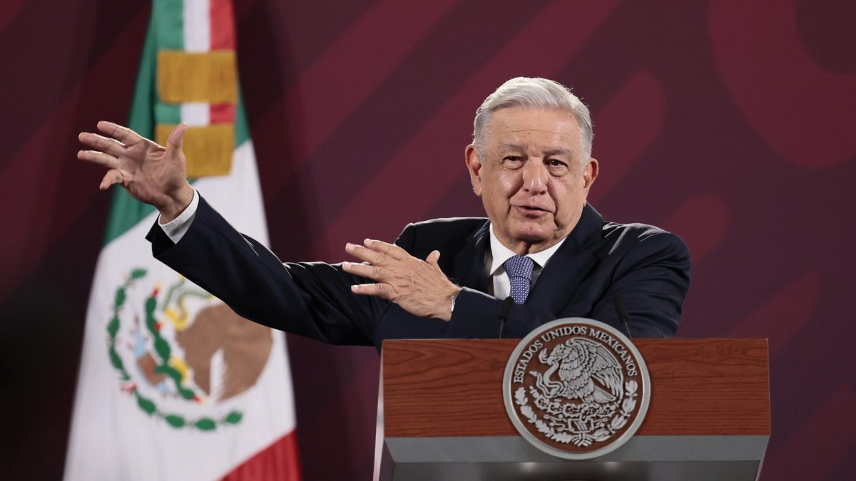 El presidente Andrés Manuel López Obrador habló en una rueda de prensa, este martes 8 de agosto en el Palacio Nacional de Ciudad de México