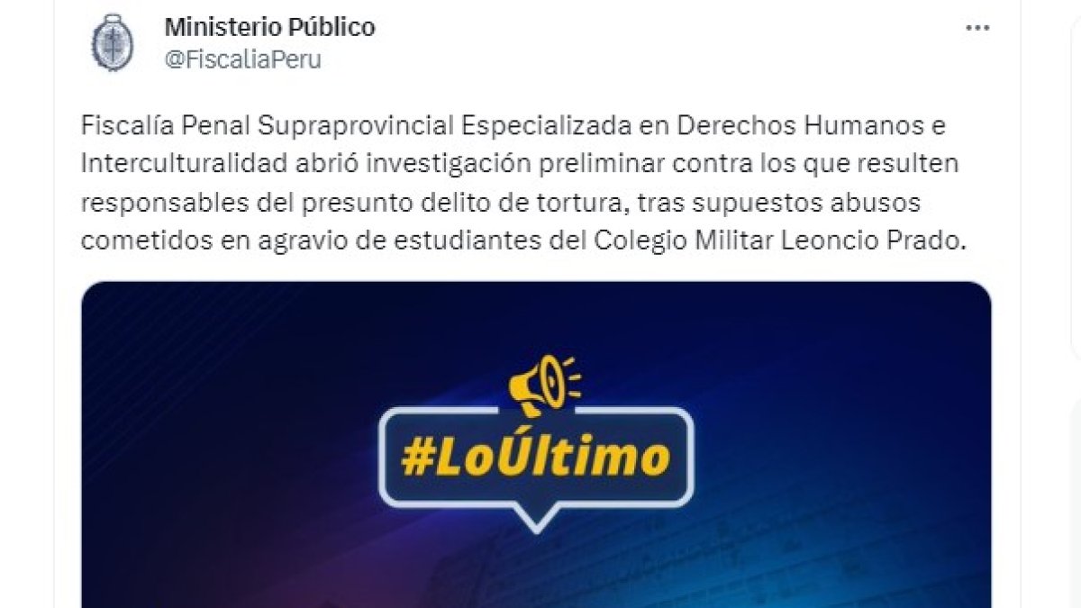 La Fiscalía se pronunció en la red social X.