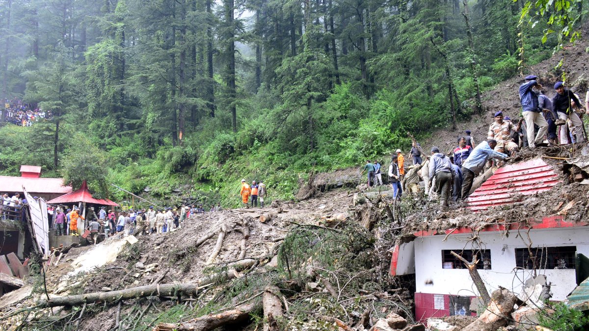 Deslave provocado por las lluvias en la India.