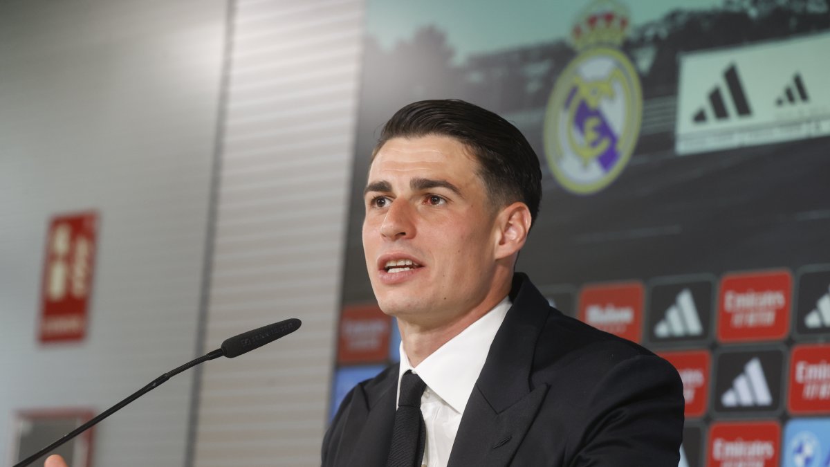 Acto de presentación del jugador Kepa Arrizabalaga como nuevo jugador del Real Madrid.