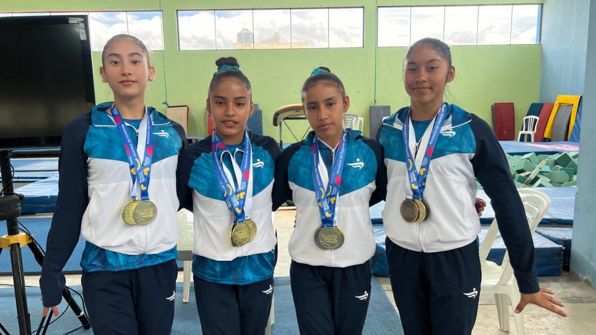 Selección femenina de Guayas, campeona de gimnasia artística.