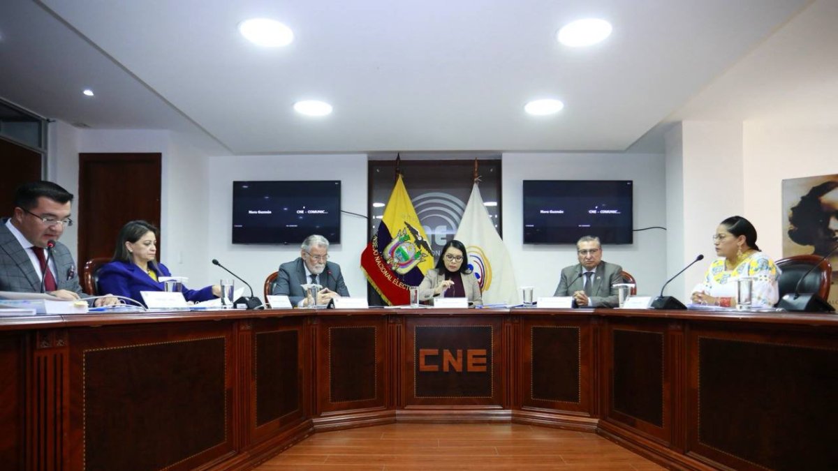 Cuando la consejera Elena Nájera hablaba del voto telemático, cortaron la transmisión del CNE.