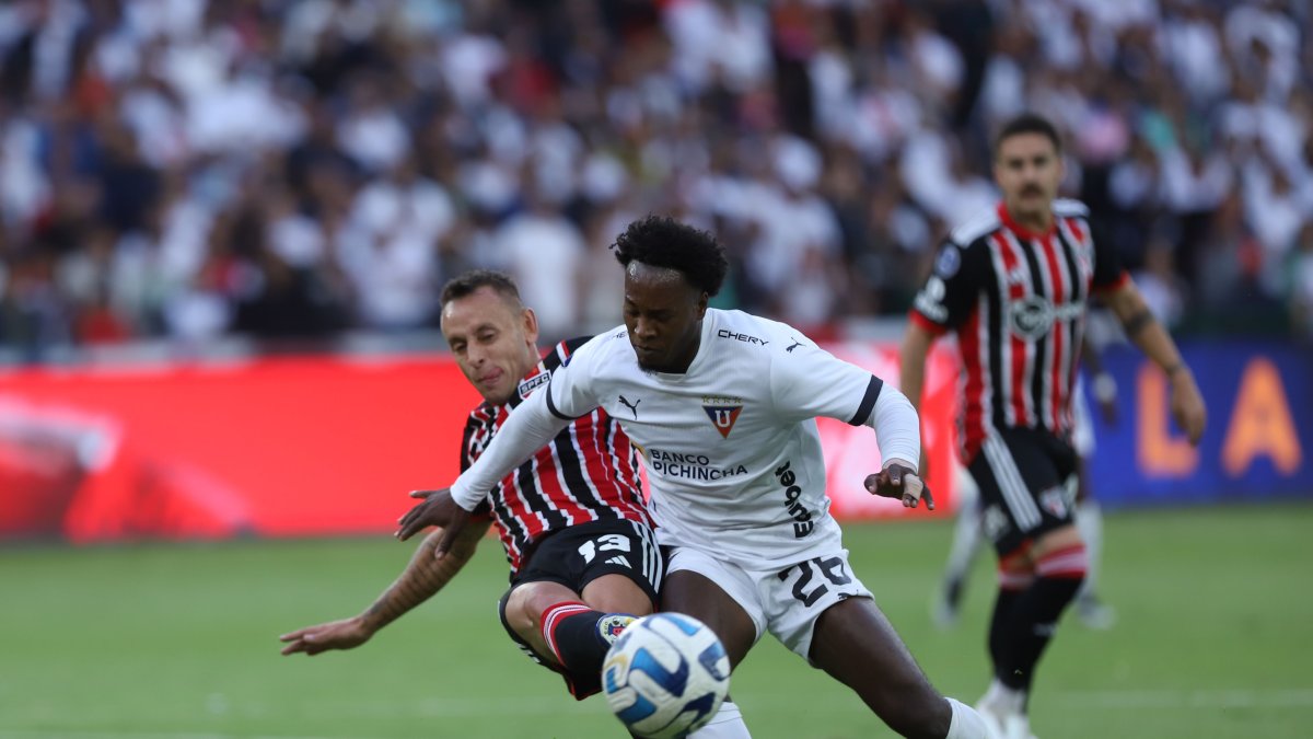 Jhojan Julio fue uno de los puntos más altos de Liga de Quito ante Sao Paulo.