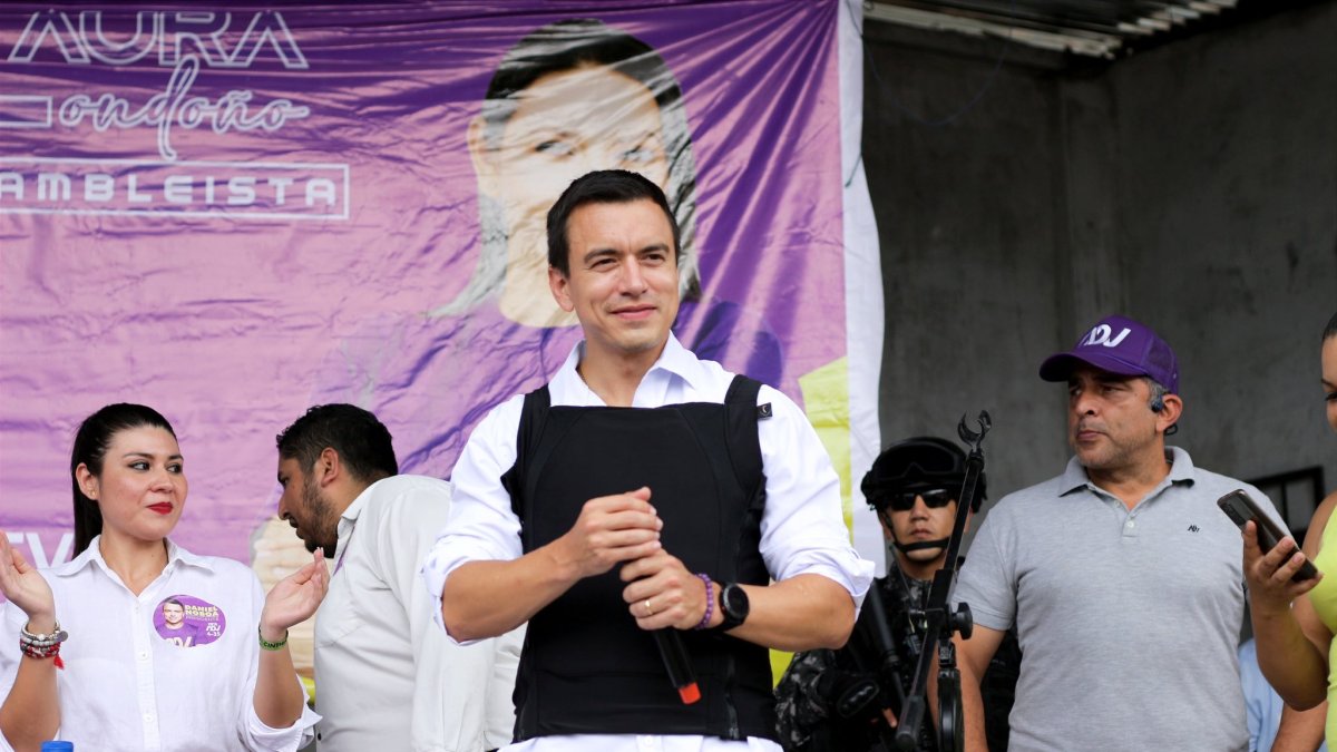 El presidenciable de la alianza ADN estuvo en la ciudad de Machala el 26 de agosto.