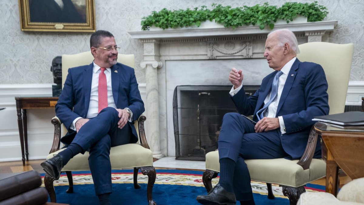Rodrigo Chaves, presidente de Costa Rica, se reunió con su homólogo estadounidense Joe Biden.