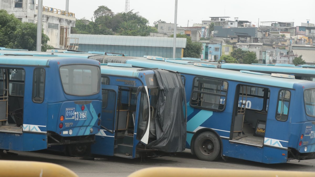 Unidades. Así permanecen algunas unidades de la Metrovía, desmanteladas.
