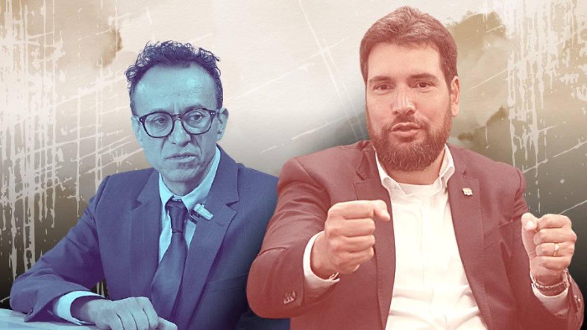 El periodista de investigación Christian Zurita y el economista Jan Topic.
