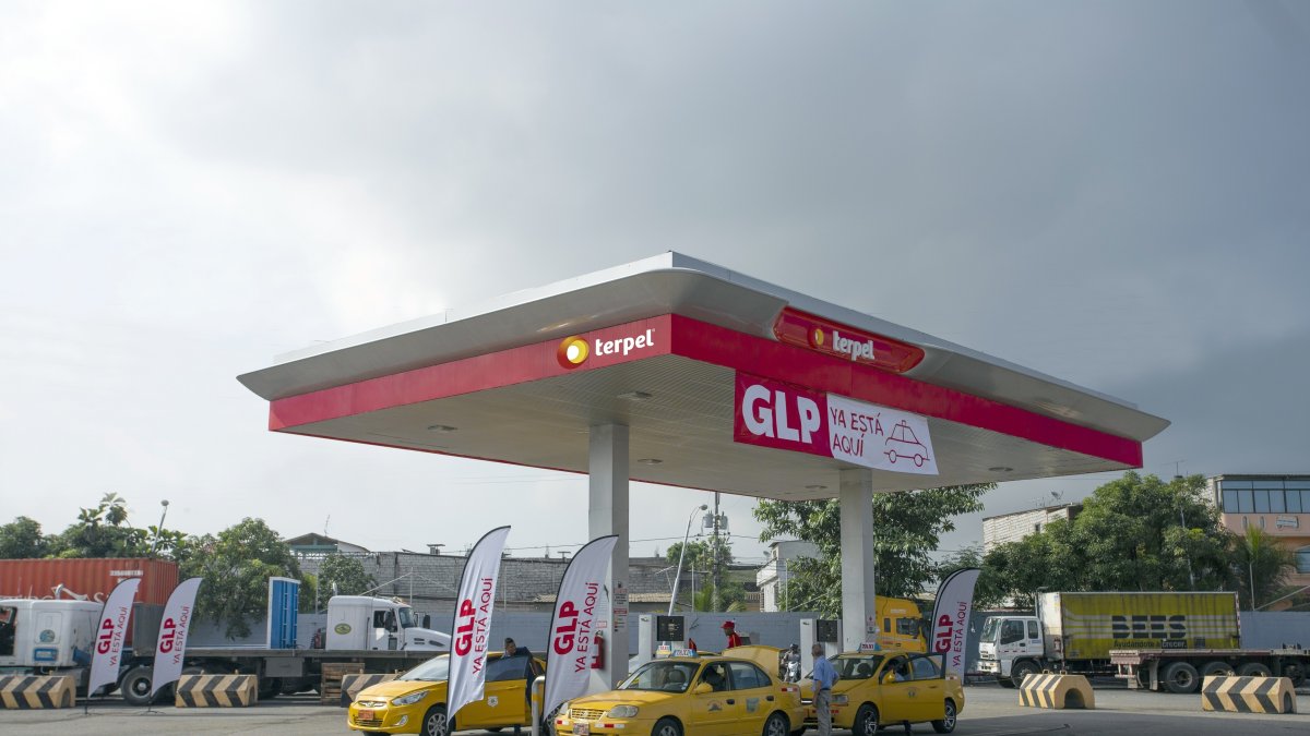 Estación.- Una gasolinera de Terpel, de Manta que distribuye GLP.