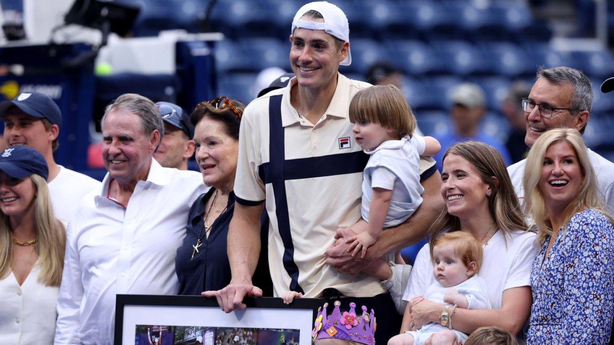 El tenista estadounidense, acompañado de toda su familia la tarde del jueves pasado, luego de quedar eliminado del US Open y jugar el último partido de su carrera.