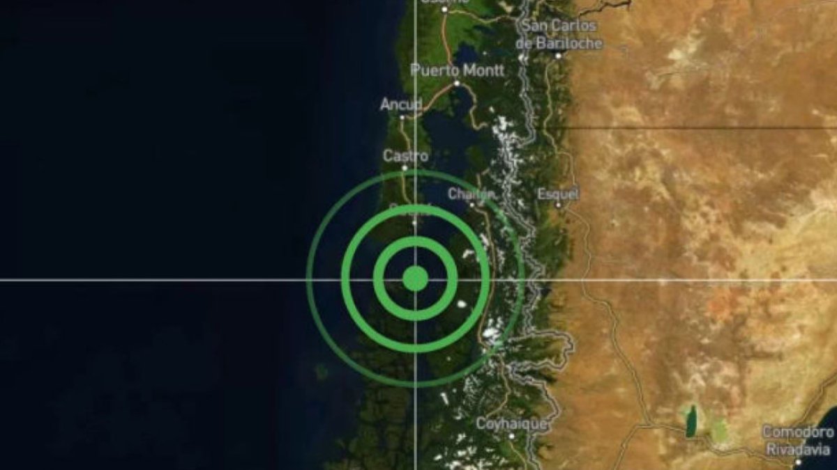 El epicentro del terremoto en Chile.
