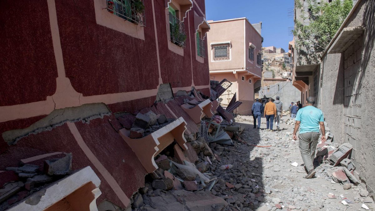 Edificios destruidos en Marrakesh (Marruecos) por el terremoto ocurrido en la noche del viernes.