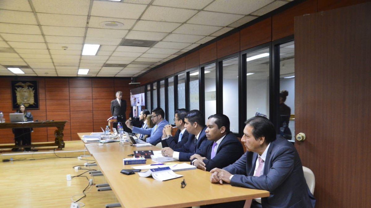 Diligencia. En la Corte Nacional de Justicia se trató de instalar la audiencia preparatoria para dos vocales de la Judicatura.