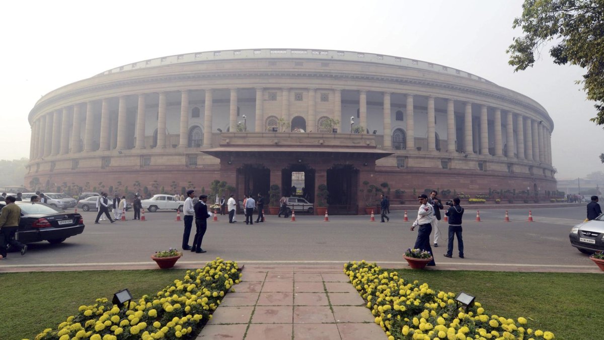 Foto de archivo de la fachada del Parlamento indio, en Nueva Delhi.
