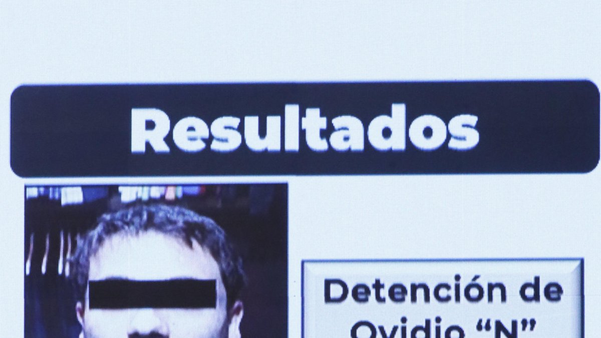 Vista de la ficha con la que se anunció en enero de 2023 la detención de Ovidio Guzmán, uno de los hijos del 'Chapo' Guzmán.