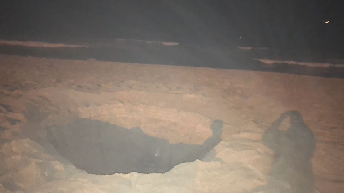 Hueco que dejó un supuesto meteorito en Punta Carnero