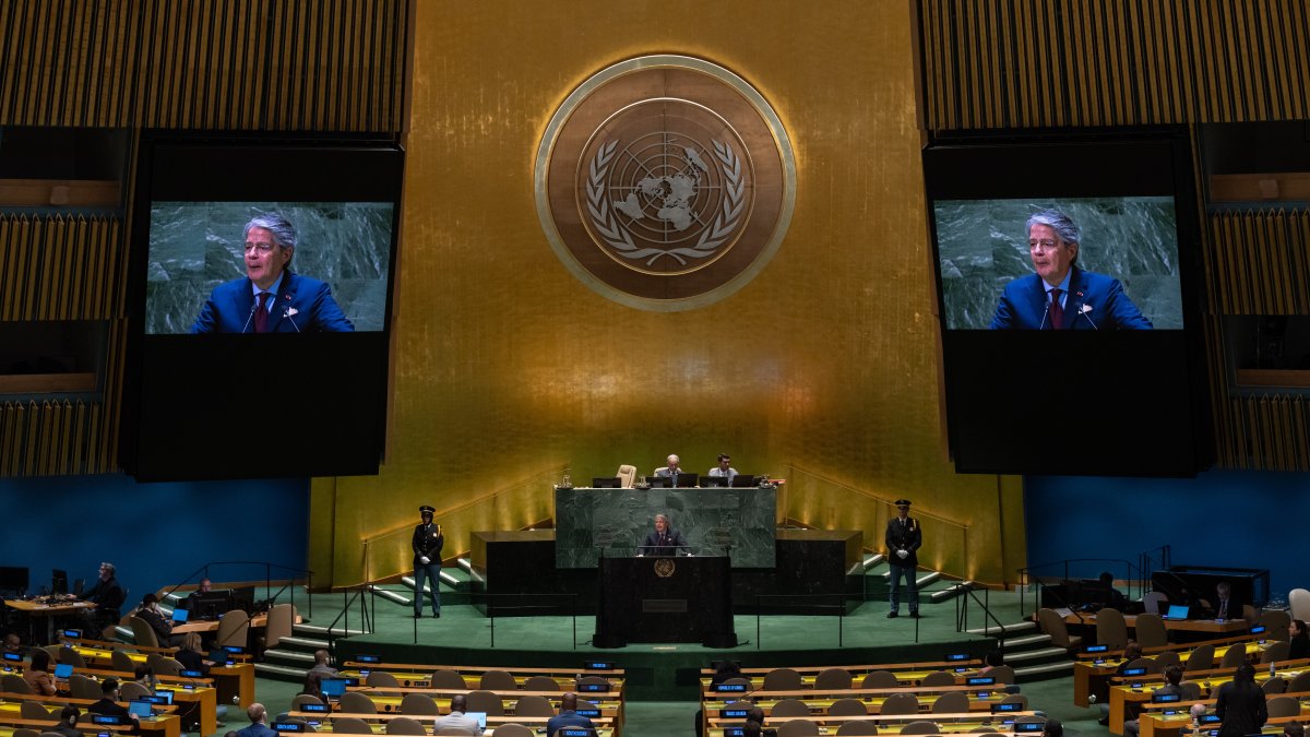 Intervención. Guillermo Lasso se refirió al fenómeno de El Niño, cambio climático e inseguridad en la ONU.