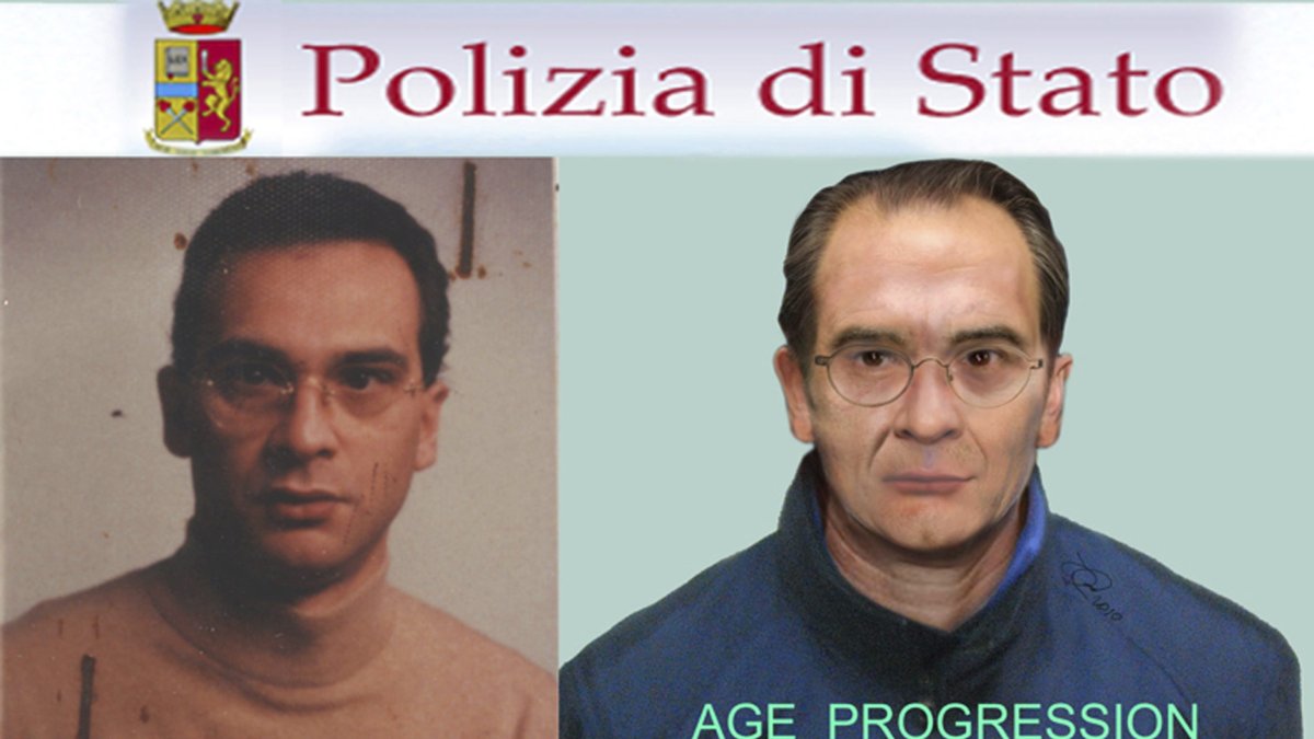 Imagen de archivo de un retrato robot facilitado por la policía italiana de Matteo Messina Denaro, jefe de Cosa Nostra, la mafia siciliana.