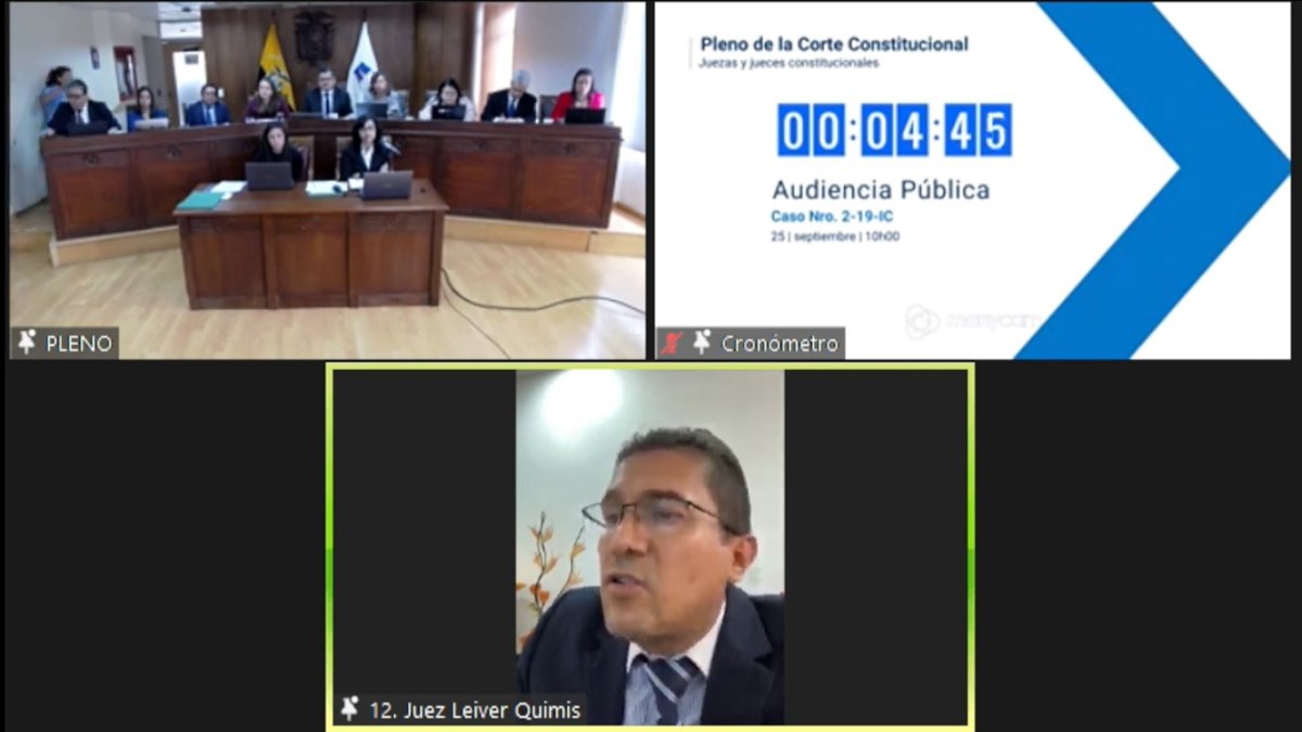 El juez Leiver Quimís compareció en la diligencia este lunes 25 de septiembre.