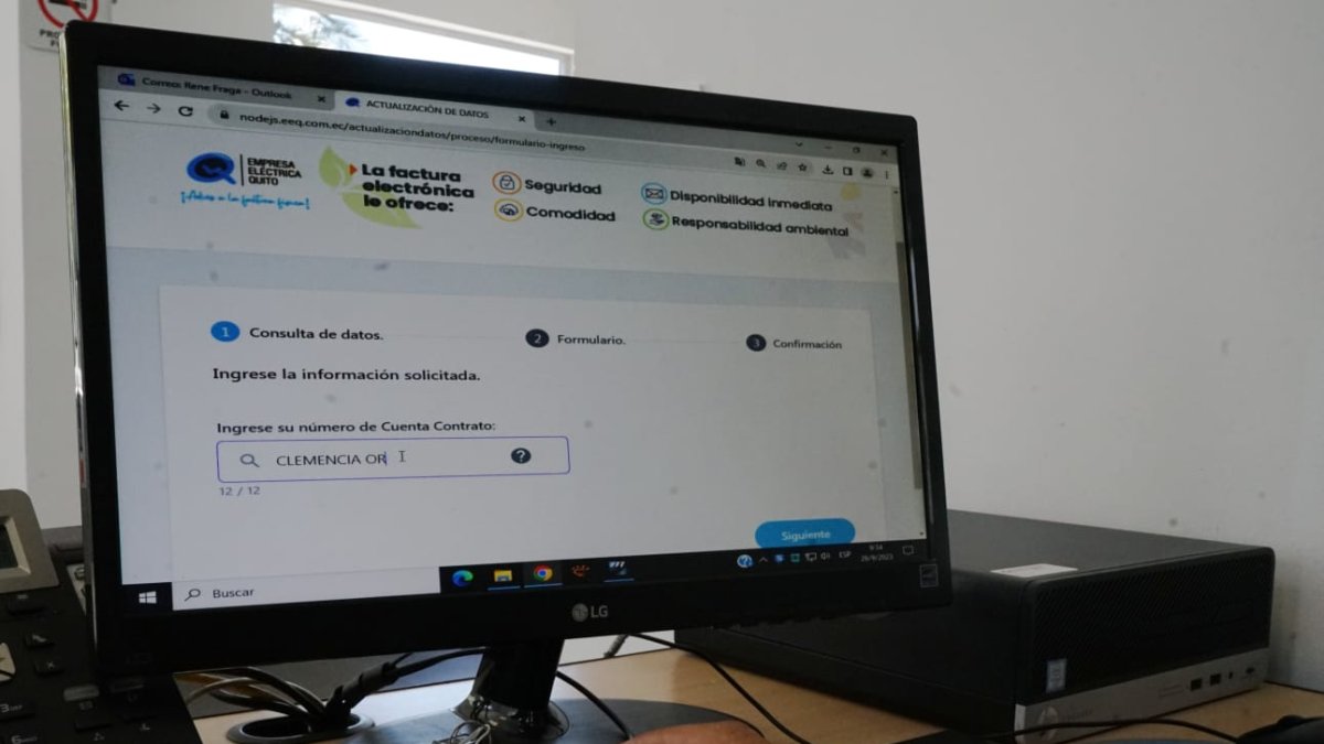 Los quiteños para recibir sus facturas de consumo de luz eléctrica pueden actualizar su datos de forma digital