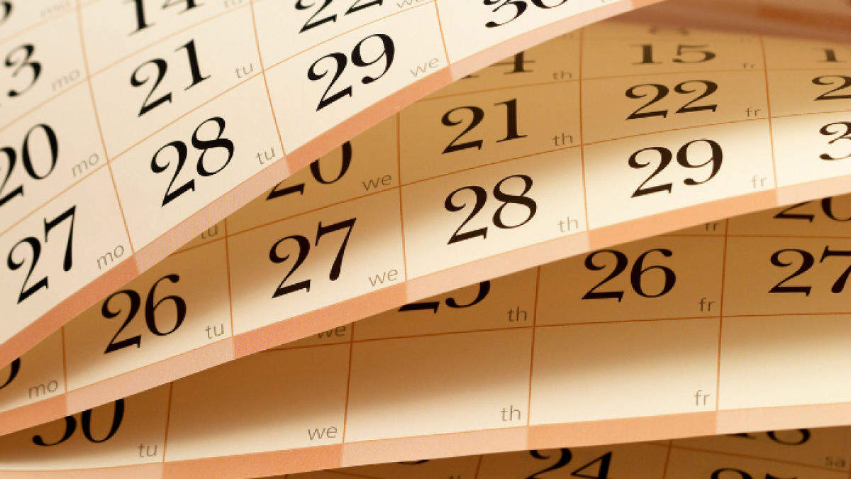 Referencial. Calendario de feriados.