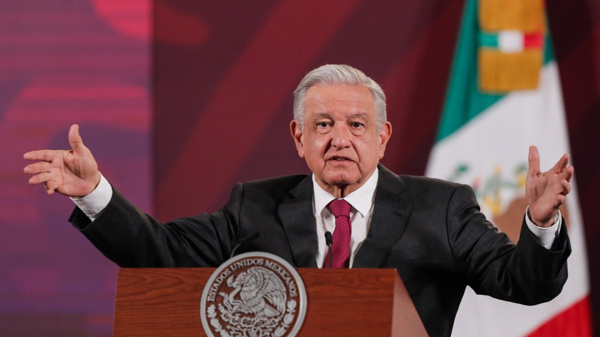 El presidente de México, Andrés Manuel López Obrador, durante una rueda de prensa este lunes.