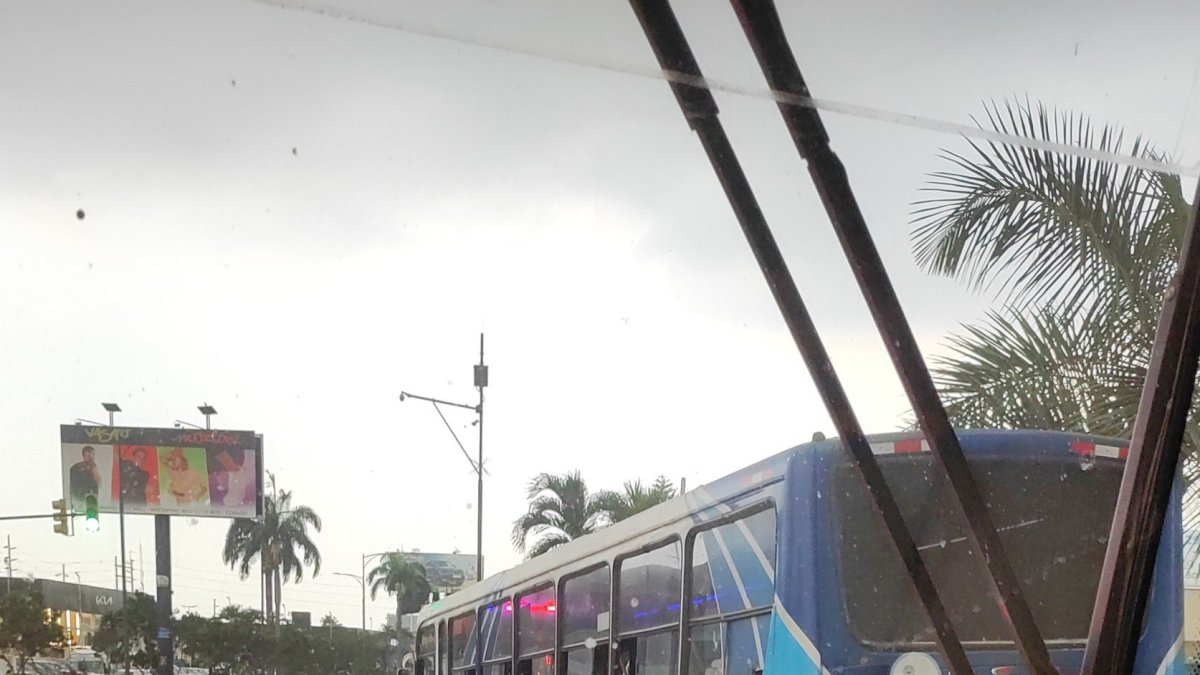Acto. La imagen del bus que invadió la acera se viralizó en X (antes Twitter).
