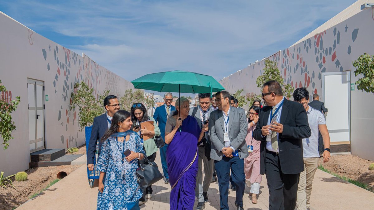 Nirmala Sitharaman, ministra india de Finanzas, tras el encuentro del G20.