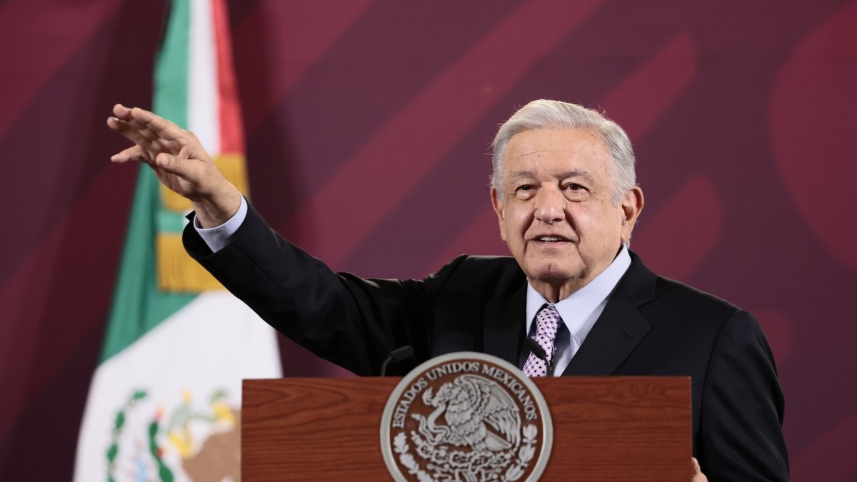 Andrés Manuel López Obrador, durante una rueda de prensa en Palacio Nacional, en Ciudad de México.
