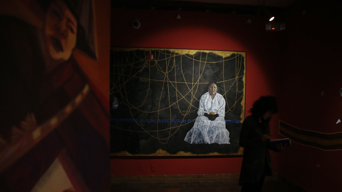 Obra. Pintura social de mujeres a través del arte y homenaje a tres grandes gestoras de la cultura de Bolivia.