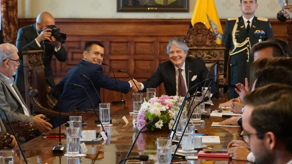 Daniel Noboa, presidente electo, se reunió con Guillermo Lasso para tratar la transición