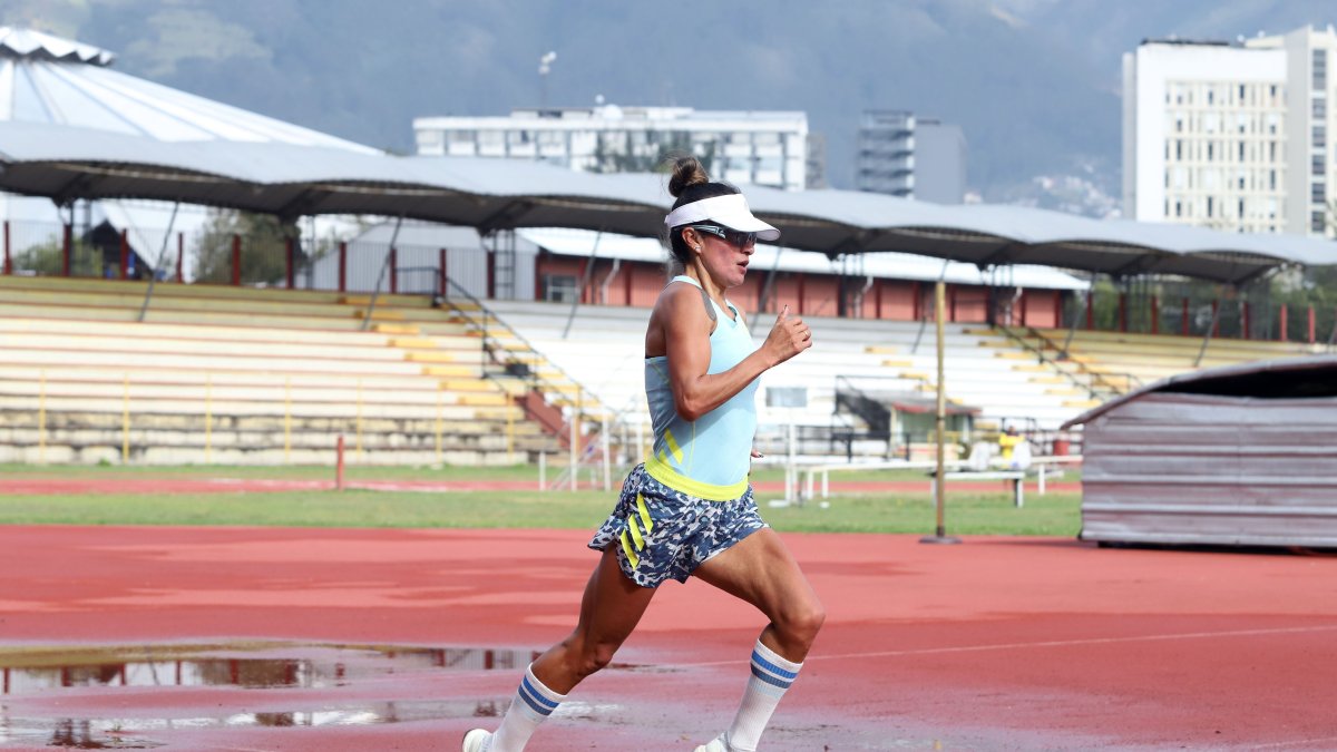 Rosalba Chacha durante sus últimas prácticas en la pista de Los Chasquis, con miras a los Juegos Panamericanos.