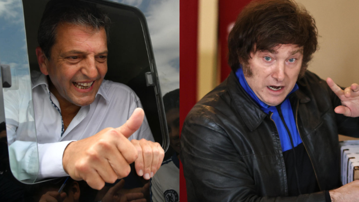 El oficialista Sergio Massa y el ultraderechista Javier Milei.