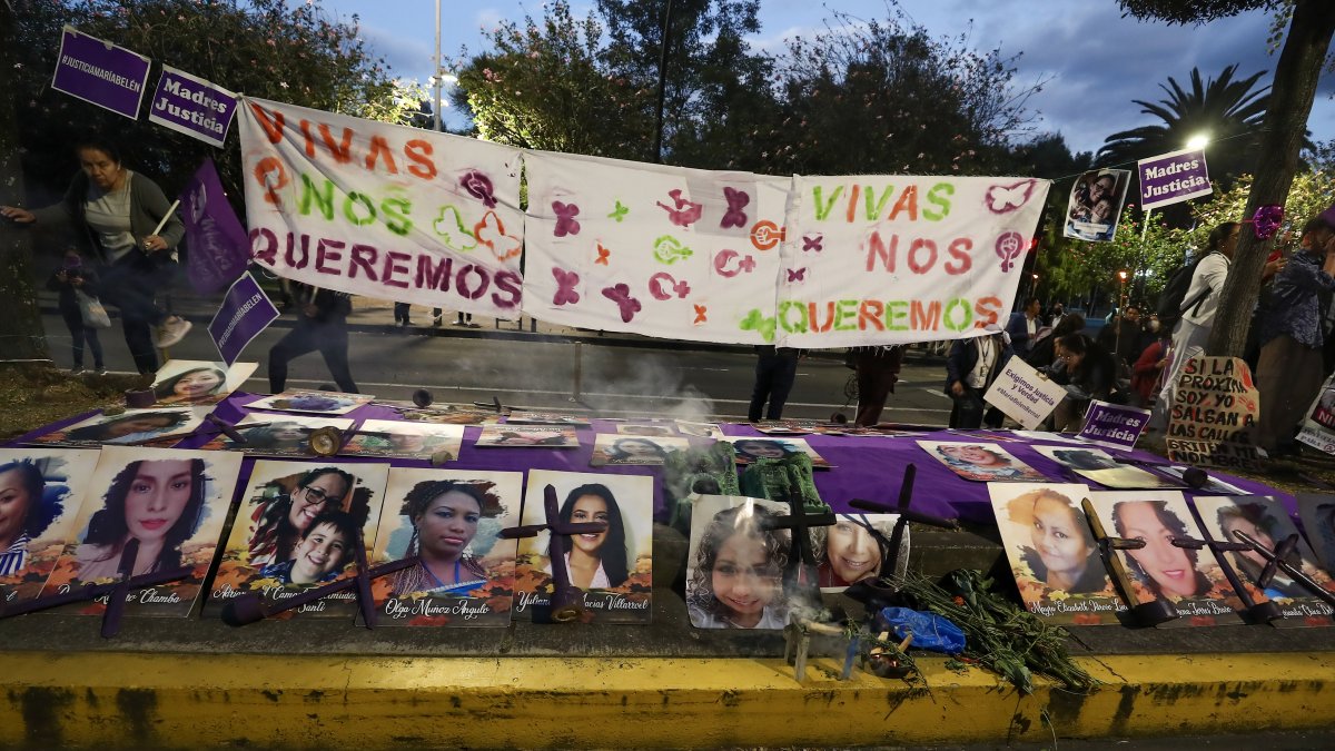 Femicidios - Fotografía de imágenes de mujeres durante una 