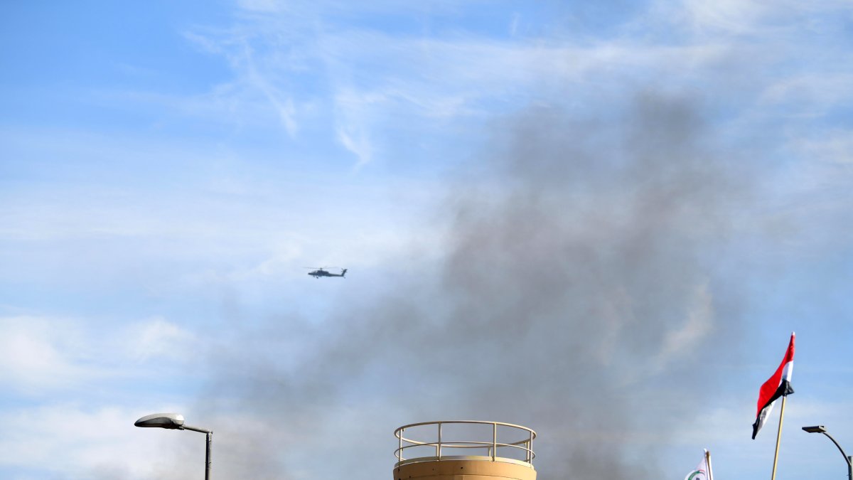 Vista de una zona controlada por EE.UU. en Irak durante un ataque, en una fotografía de archivo.