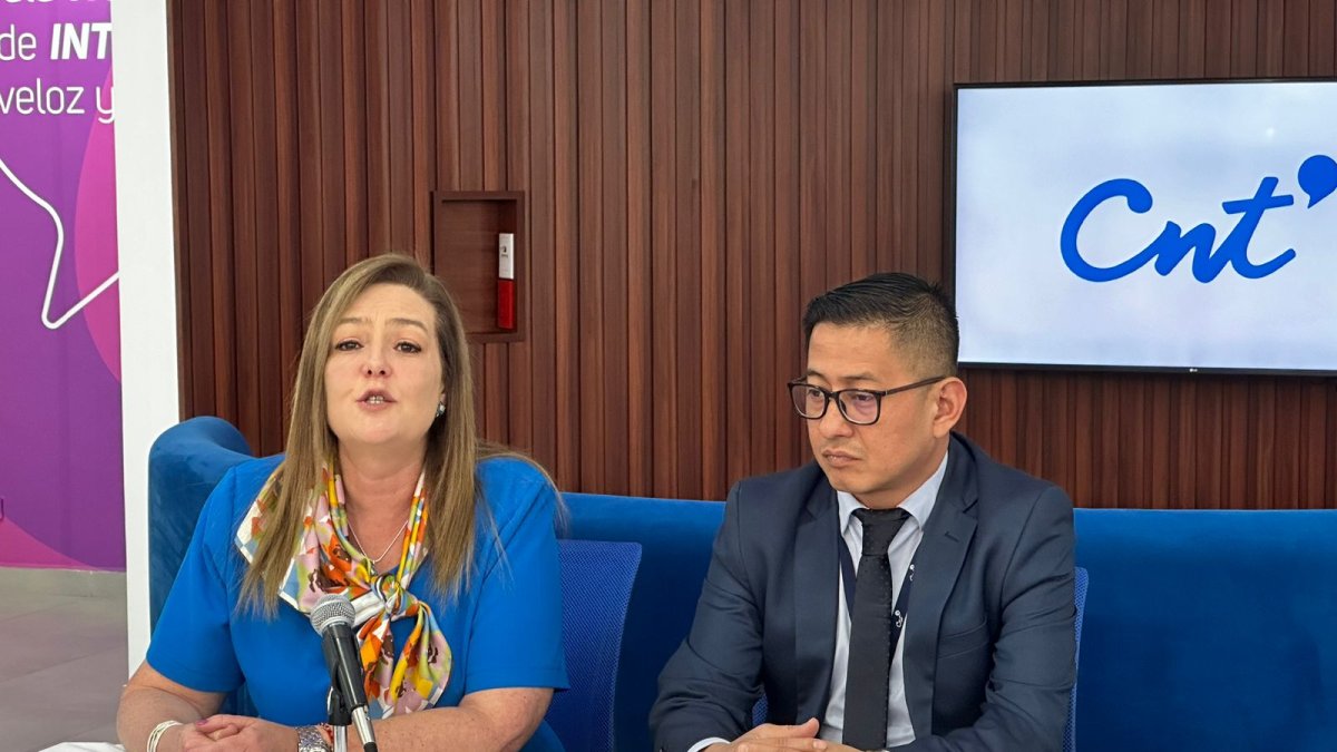 Lourdes Cuesta, gerente de CNT, durante la presentación de las medidas de prescripción de deudas.