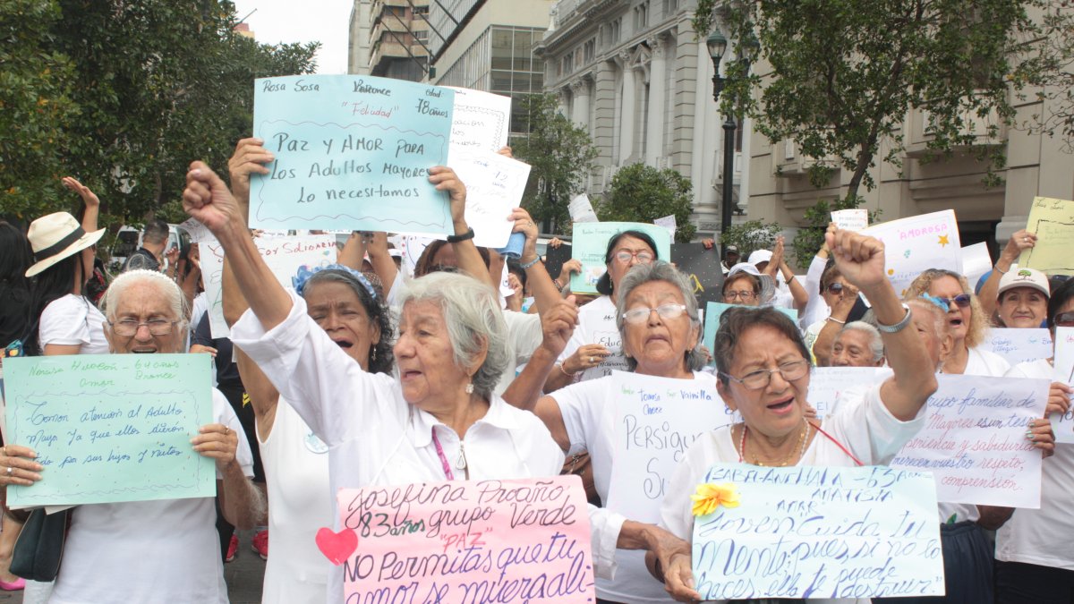 Jornada. Adultos mayores recorrieron un tramo de la 9 de Octubre.