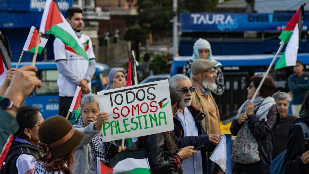 Marcha a favor de Palestina en Quito.