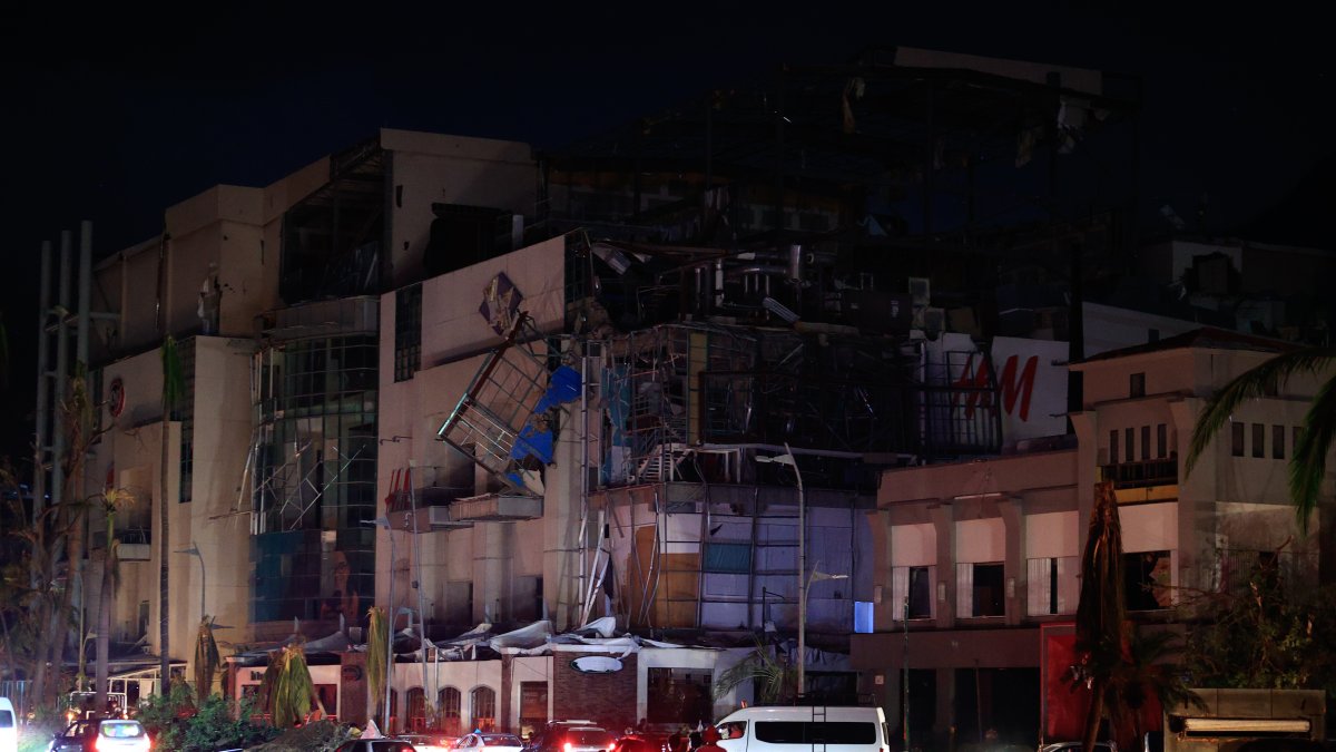 Fotografía de la zona afectada por el paso del huracán Otis por el balneario de Acapulco, en el estado de Guerrero (México).