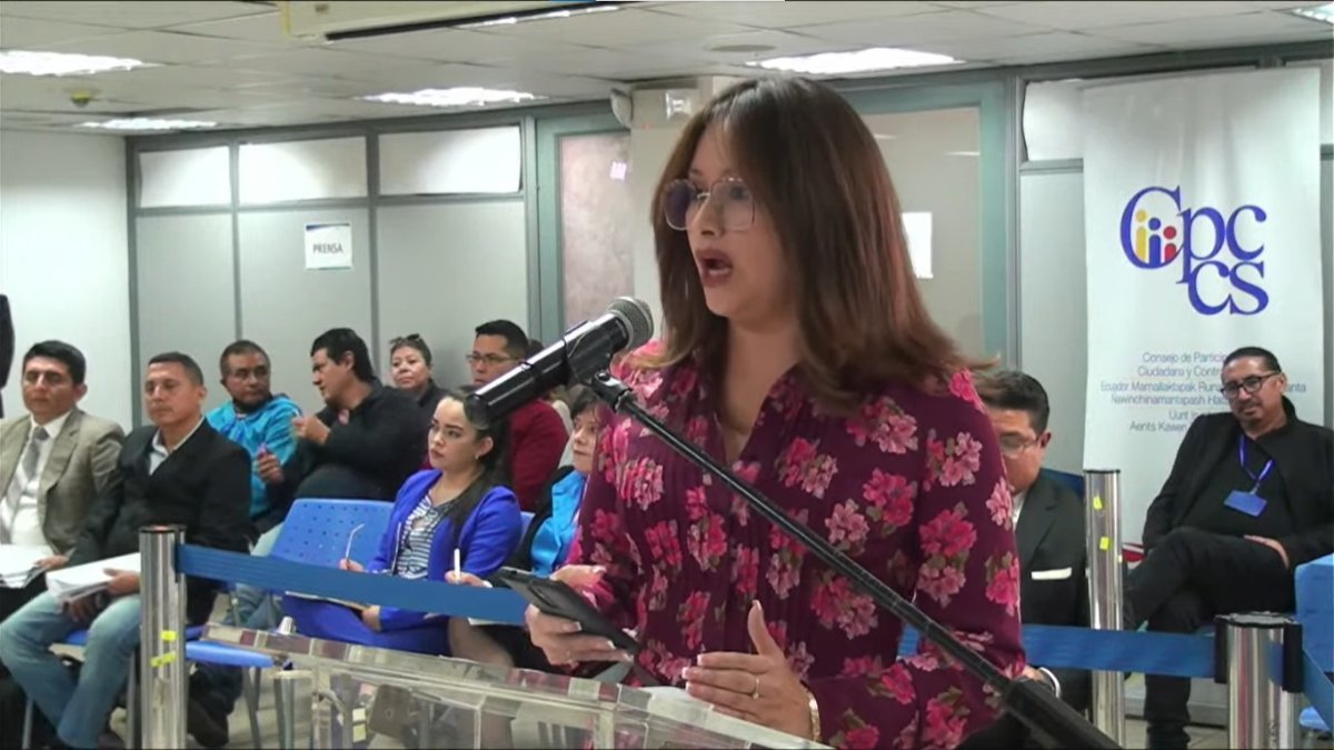 La comisionada María Soledad Saltos dijo que nunca tuvo el expediente 274 para su calificación.