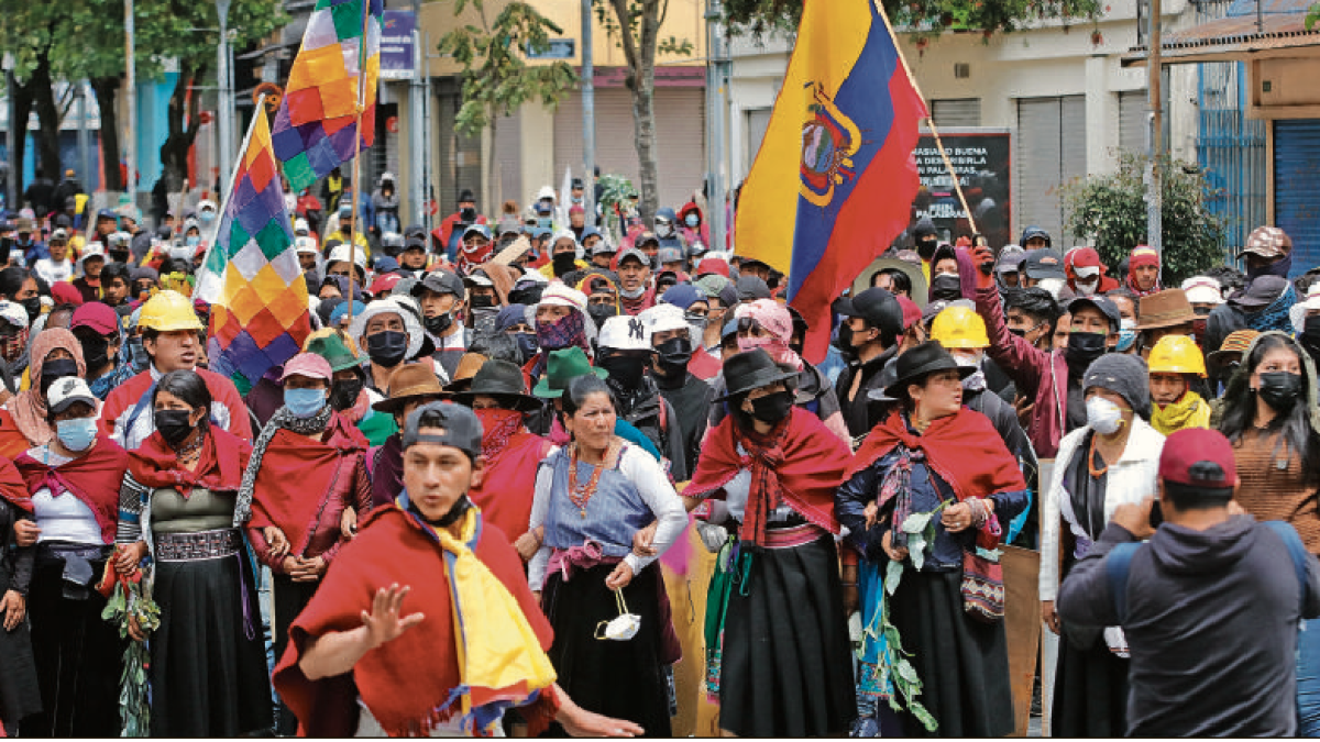 El movimiento indígena con su brazo político, Pachakutik,